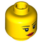 LEGO Minifigure Female Hoofd met Pink Lips (Verzonken Solid Stud) (10261 / 14927)