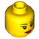 LEGO Minifigure Female Head with Red Lips (Recessed Solid Stud) (10261 / 14927)