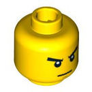 LEGO Minifigure Head with Angry Scowl (Recessed Solid Stud) (3626)