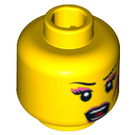 LEGO Minifigure Head with Dark Pink Lightning Bolt Decoration (Safety Stud) (3626 / 10011)