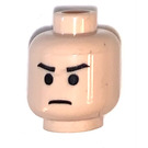 LEGO Minifigure Head with Frown Decoration (Safety Stud) (3626 / 62871)