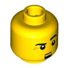 LEGO Minifigure Kopf mit Goatee und Raised Links Eyebrow (Sicherheitsbolzen) (3626 / 94579)