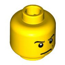 LEGO Minifigure Head with Grumpy Dimple (Recessed Solid Stud) (3626)