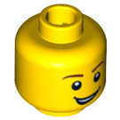 LEGO Minifiguur Hoofd met Lopsided Grijns en Wit Pupils (Verzonken solide nop) (14761 / 88950)