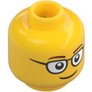 LEGO Minifigure Testa con Arrotondato Occhiali (Perno solido incassato) (3626 / 21025)