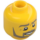 LEGO Minifigure Testa con Smile, Barba, e Occhio Wrinkles (Perno solido incassato) (11960 / 19549)