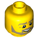 LEGO Minifigure Head with Smile, Beard, and Eye Wrinkles (Recessed Solid Stud) (3626)