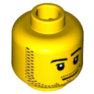 LEGO Minifigure Head with Smirk and Stubble Beard (Recessed Solid Stud) (14070 / 51523)