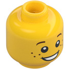 LEGO Minifigur Huvud med Surprised Smile och Freckles (Infälld solid knopp) (12327 / 90787)