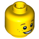 LEGO Minifigure Hoofd met Surprised Smile en Freckles (Verzonken Solid Stud) (12327 / 90787)