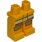 LEGO Minifigure Hips and Legs with Brown Kneepads and Yellow Pockets (3815)
