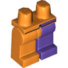 LEGO Minifigure Hips with Dark Purple Left Leg, Orange Right Leg and Coattails Decoration (10330 / 73285)