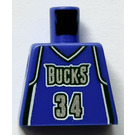 LEGO Minifigure NBA Torso with NBA Milwaukee Bucks #34