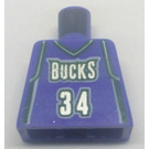 LEGO Minifigure NBA Torso with NBA Milwaukee Bucks #34
