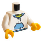 LEGO Minifigure Torso with White and Medium Blue Hoodie (76382 / 88585)