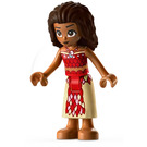 LEGO Moana with Dark Red Top and Skirt with Feathers Minifigure