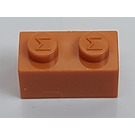 LEGO Modulex Backstein 1 x 2 mit M auf Bolzen