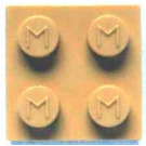 LEGO Modulex Brick 2 x 2 with M on Studs