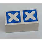 LEGO Modulex Tile 1 x 2 with Diagonal Crosses with No Internal Supports