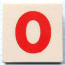 LEGO Modulex Fliese 2 x 2 mit Groß rot Font 0 ohne interne Unterstützung