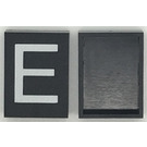 LEGO Modulex Fliese 3 x 4 mit Weiß "E" ohne interne Unterstützung