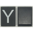LEGO Modulex Fliese 3 x 4 mit Weiß "Y" ohne interne Unterstützung
