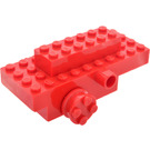 LEGO Motor Wind-Omhoog 4 x 10 x 3 met Rood Wielen