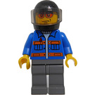 LEGO Motorcyclist mit orange glasses Minifigur