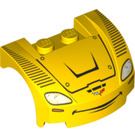 LEGO Mudgard Bonnet 3 x 4 x 1.3 Curvo con Headlights y Smile (70779 / 98835)