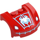 LEGO Mudgard Bonnet 3 x 4 x 1.3 Gebogen mit Spiderman Spinne mit Web (98835 / 102268)