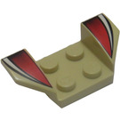 LEGO Skvettskjerm Plate 2 x 2 med Flared Hjul Arches med Hvit og Rød Striper (41854 / 45309)