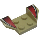 LEGO Spatbord Plaat 2 x 2 met Flared Wiel Arches met Wit en Rood Strepen (41854)