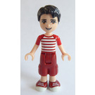 LEGO Nate mit Dunkelrot Cropped Schlauch und Rot und Weiß Striped Hemd Minifigur