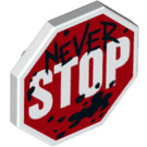 LEGO Octagonal Shield with ‘NEVER STOP’ Sign (44156)