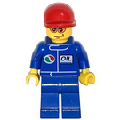 LEGO Octan Oil uniform, Red Short Bill Cap, Orange Sunglasses Town Minifigure