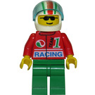 LEGO Octan Racer med Striped Hjelm og Grønn Ben Minifigur