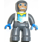 LEGO Old Caballero Figura Duplo con brazos grises y manos azules