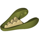 LEGO Olive verte Animal Jaw (Petit) avec avec Tan Les dents (53307 / 68179)