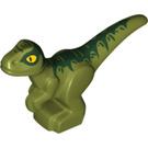 LEGO Olive Green Baby Raptor with Green decoration and yellow eyes (37829)