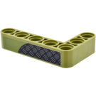 LEGO Olive Green Beam 3 x 5 Bent 90 degrees, 3 and 5 Holes with Tread Plate Pattern Model Right Side Sticker (32526)