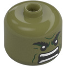 LEGO Olive Green Big Head with Hulk Face with Rage (79435)