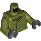 LEGO Olivengrøn Boy i Olive Grøn Jakke Minifig Torso (973 / 76382)