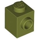 LEGO Olijfgroen Steen 1 x 1 met Stud Aan een Kant (87087)