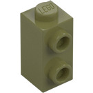 LEGO Olive Green Brick 1 x 1 x 1.6 with Two Side Studs (32952)