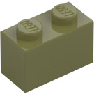 LEGO Olive Green Brick 1 x 2 with Bottom Tube (3004 / 93792)