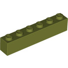 LEGO Olive Green Brick 1 x 6 (3009)