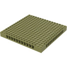 LEGO Olivgrön Kloss 16 x 16 x 1.3 med Hål (65803)