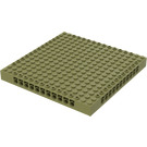 LEGO Olijfgroen Steen 16 x 16 x 1.3 met Gaten (65803)