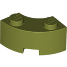 LEGO Olive Green Brick 2 x 2 Round Corner with Stud Notch and Reinforced Underside (85080)