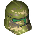 LEGO Olive Green Clone Trooper Helmet (Phase 2) with camouflage pattern (11217 / 16927)
